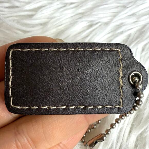1.5" COACH Brown Fob Bag Charm Hang tag Hangtag - Picture 2 of 2